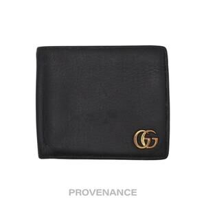 🔴 Gucci GG Marmont Bifold Wallet - Black Leather
